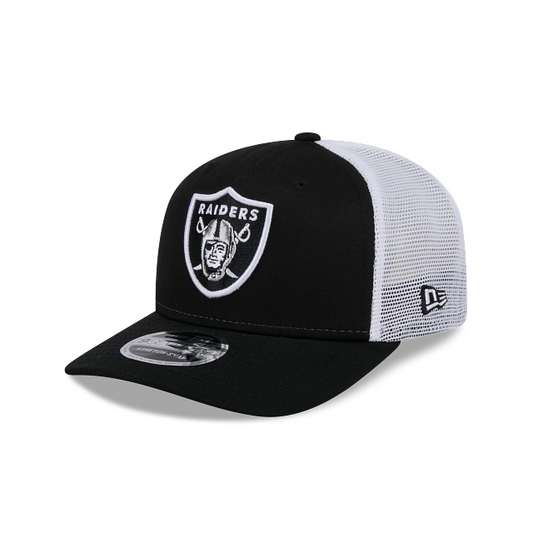 LAS VEGAS RAIDERS TRUCKER 9SEVENTY STRETCH-SNAP ADJUSTABLE HAT - BLACK