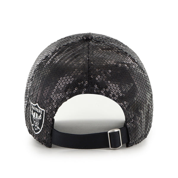 LAS VEGAS RAIDERS WOMEN'S '47 BRAND DAZZLE LOGO CLEAN UP ADJUSTABLE HAT - BLACK