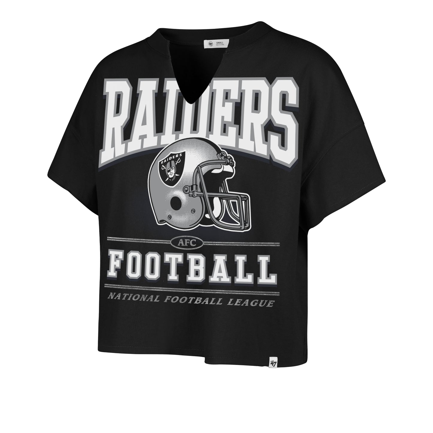 LAS VEGAS RAIDERS WOMEN'S '47 BRAND ELATION OVERSIZED NOTCH T-SHIRT - ROYAL BLUE