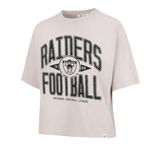 LAS VEGAS RAIDERS WOMEN'S '47 BRAND HISTORIC WINDTHROW RAVINE CROPPED T-SHIRT - MOJAVE