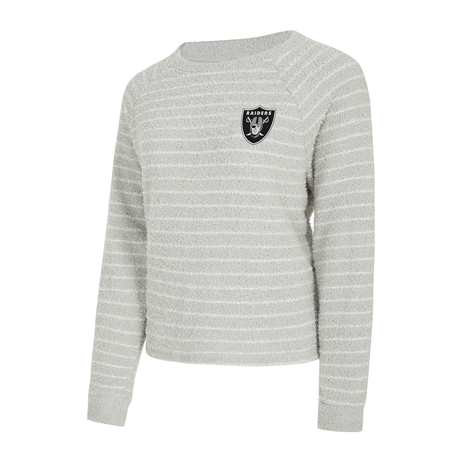 LAS VEGAS RAIDERS WOMEN'S CHENILLE STRIPED LONG SLEEVE T-SHIRT