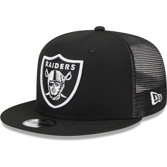 LAS VEGAS RAIDERS YOUTH EVERGREEN TRUCKER 9FIFTY SNAPBACK - BLACK