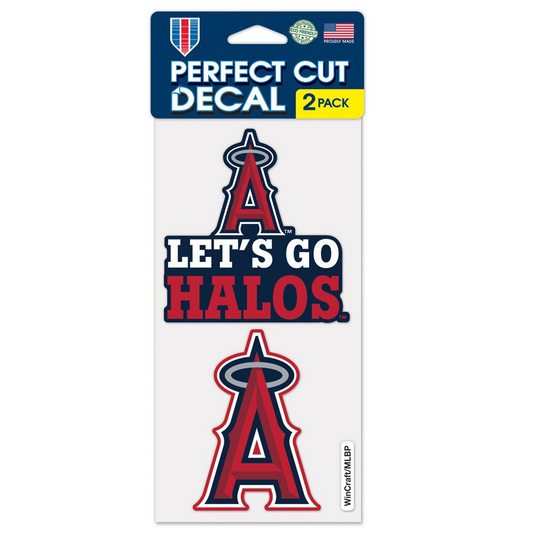 LOS ANGELES ANGELS SLOGAN PERFECT CUT 4"X 4" DECAL SET
