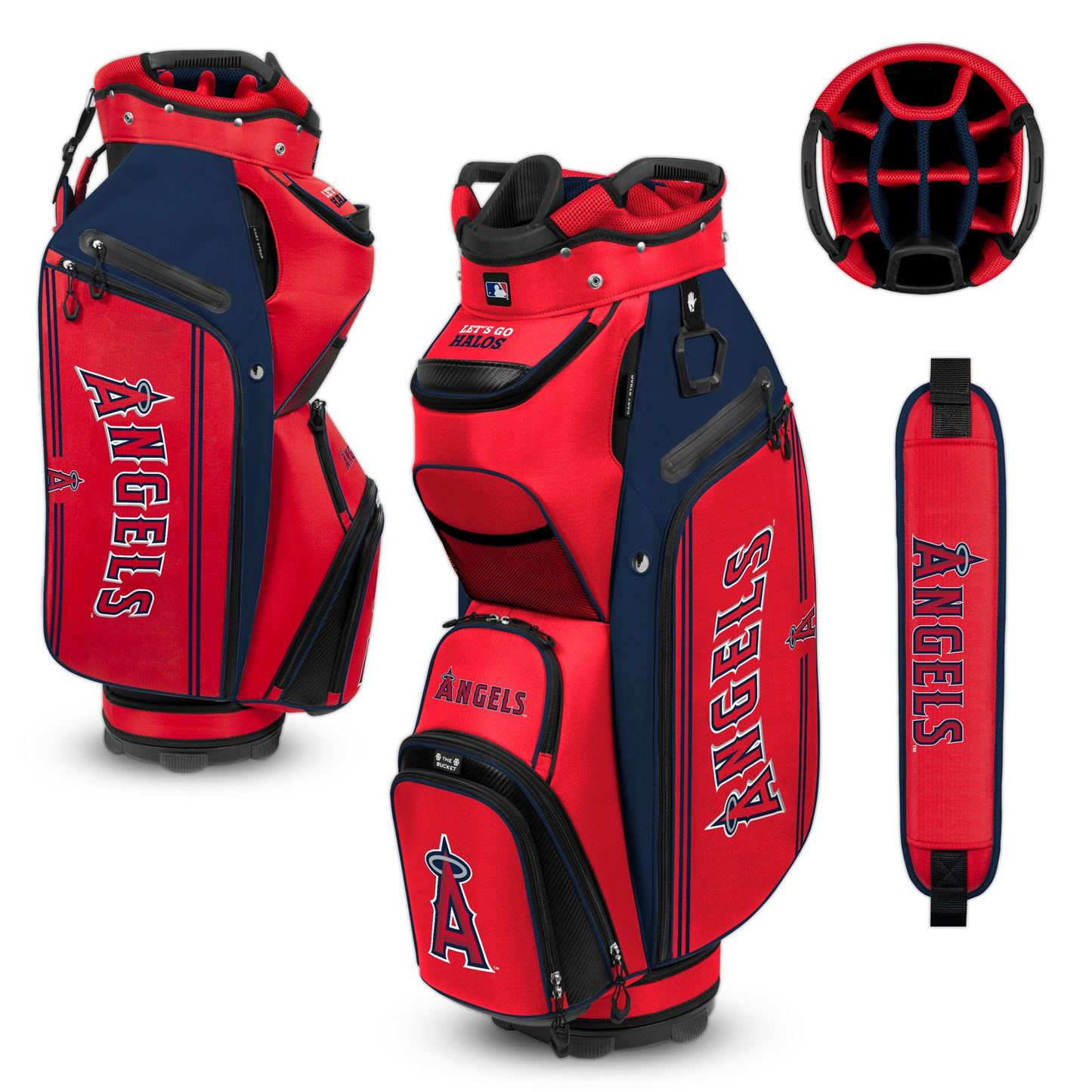 LOS ANGELES ANGELS TEAM EFFORT BUCKET III COOLER CART GOLF BAG