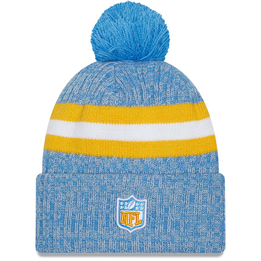 LOS ANGELES CHARGERS 2023 NFL SIDELINE CUFFED KNIT WITH POM