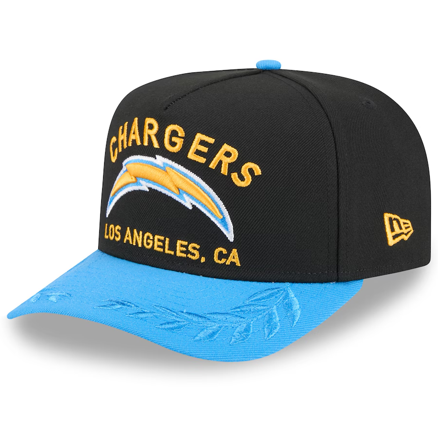 LOS ANGELES CHARGERS 2025 NFL DRAFT 9FIFTY A-FRAME SNAPBACK HAT - BLACK/BLUE