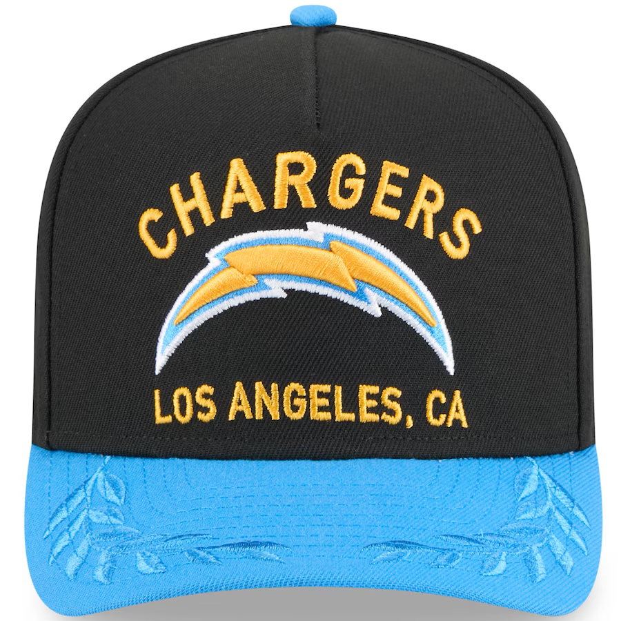 LOS ANGELES CHARGERS 2025 NFL DRAFT 9FIFTY A-FRAME SNAPBACK HAT - BLACK/BLUE