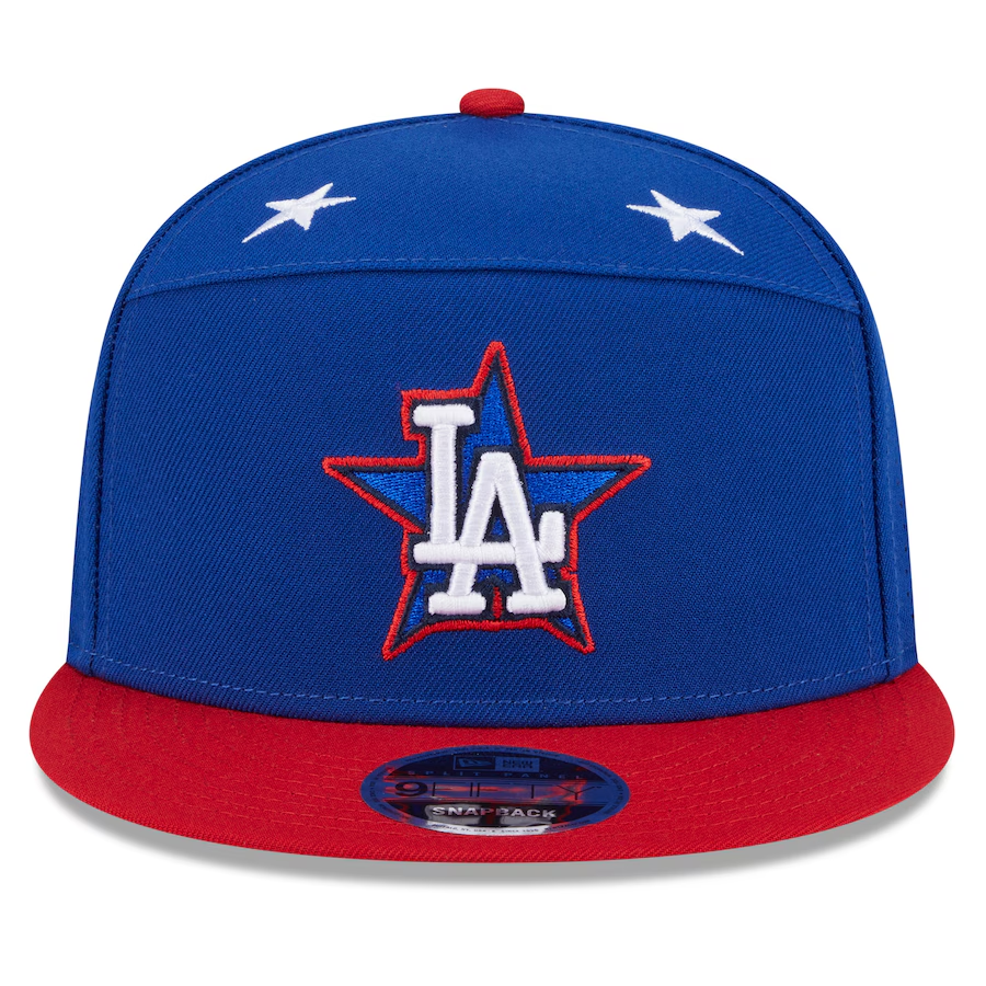 LOS ANGELES DODGERS 2025 MLB ALL-STAR GAME WORKOUT SPLIT PANEL 9FIFTY SNAPBACK HAT - BLUE/RED