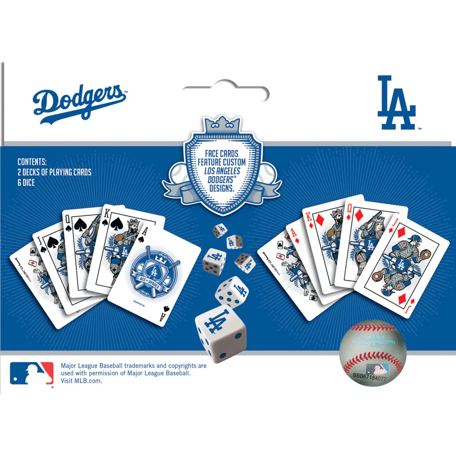 LOS ANGELES DODGERS 2PK SET DE TARJETAS Y DADOS