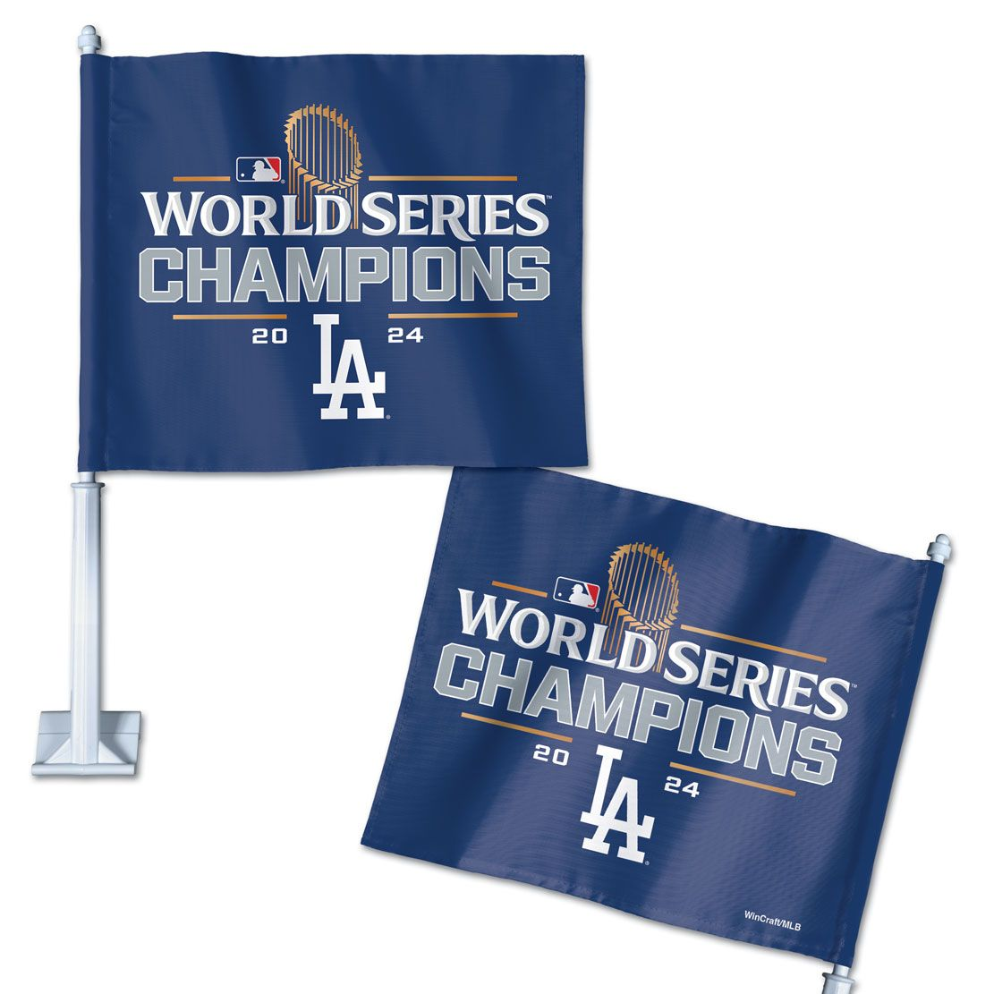 LOS ANGELES DODGERS 2024 WORLD SERIES CHAMPIONS 11.75" X 14" CAR FLAG - 1 PIECE