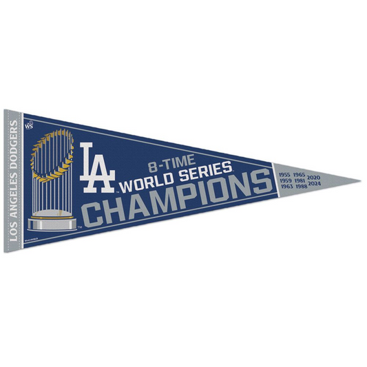 LOS ANGELES DODGERS 2024 WORLD SERIES CHAMPIONS CARDED 12" X30"  CLASSIC PENNANT