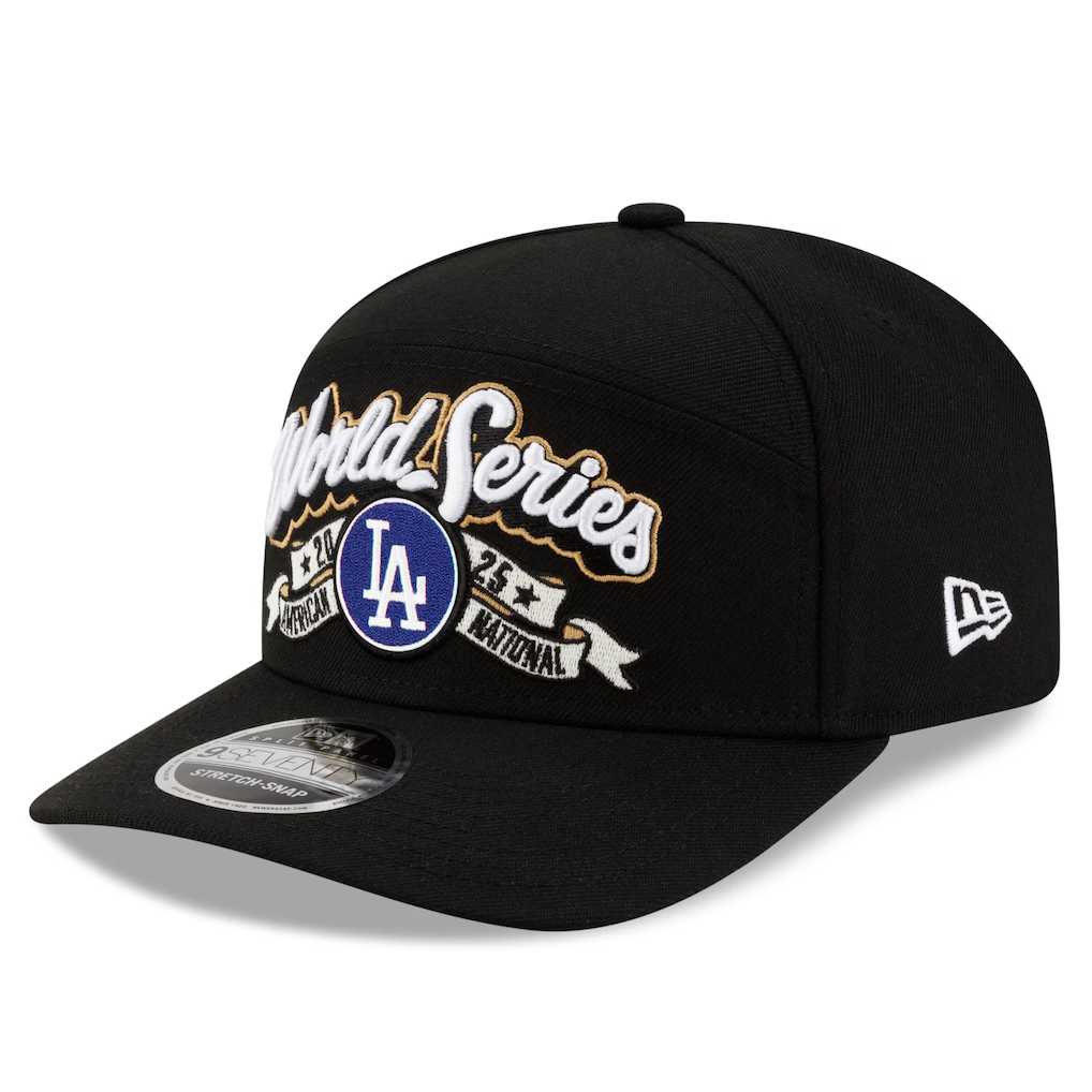 LOS ANGELES DODGERS 2025 NLCS CHAMPIONS LOCKER ROOM 9SEVENTY STRETCH-SNAPBACK HAT - BLACK