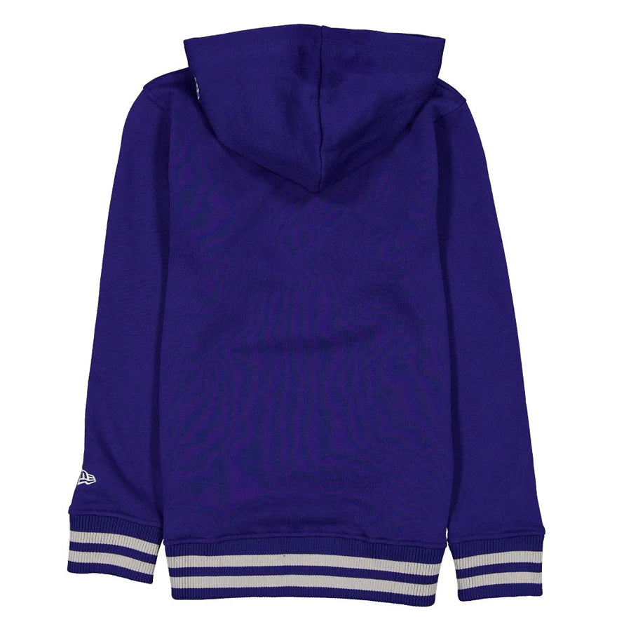 LOS ANGELES DODGERS BOYS STRIPE CUFF PULLOVER HOODED SWEATSHIRT - BLUE