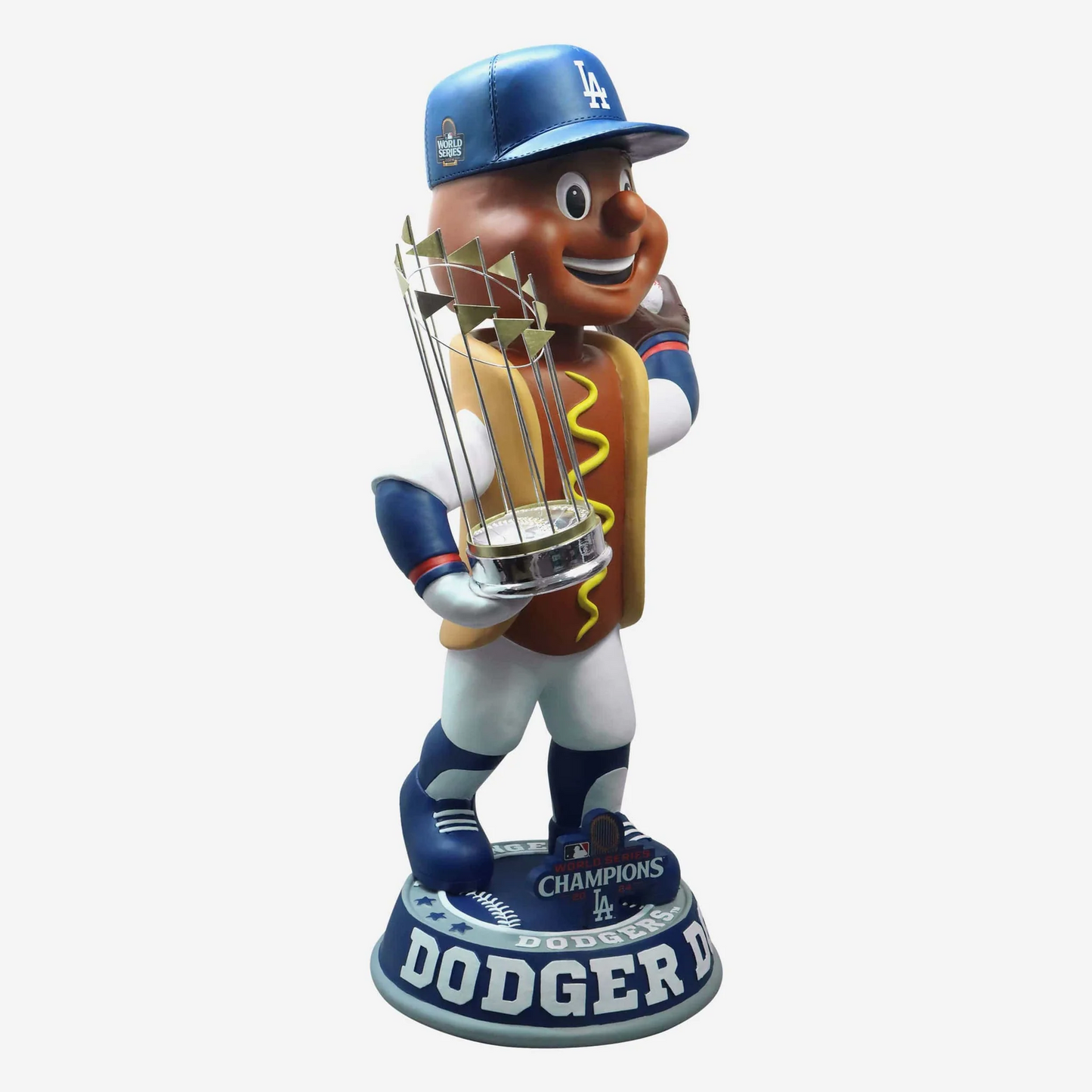 LOS ANGELES DODGERS DODGER DOG 2024 WORLD SERIES CHAMPIONS 3 FT MASCOT BOBBLEHEAD - # OF 50