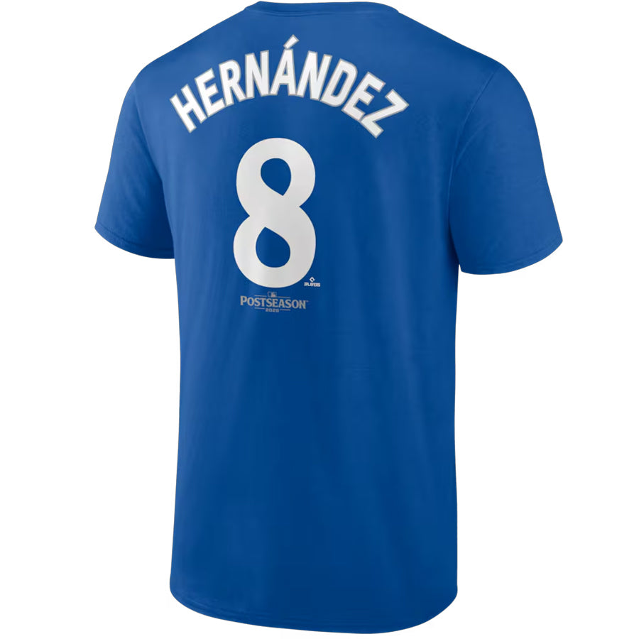 LOS ANGELES DODGERS ENRIQUE 'KIKE' HERNANDEZ MEN'S 2025 WORLD SERIES NAME & NUMBER T-SHIRT - BLUE