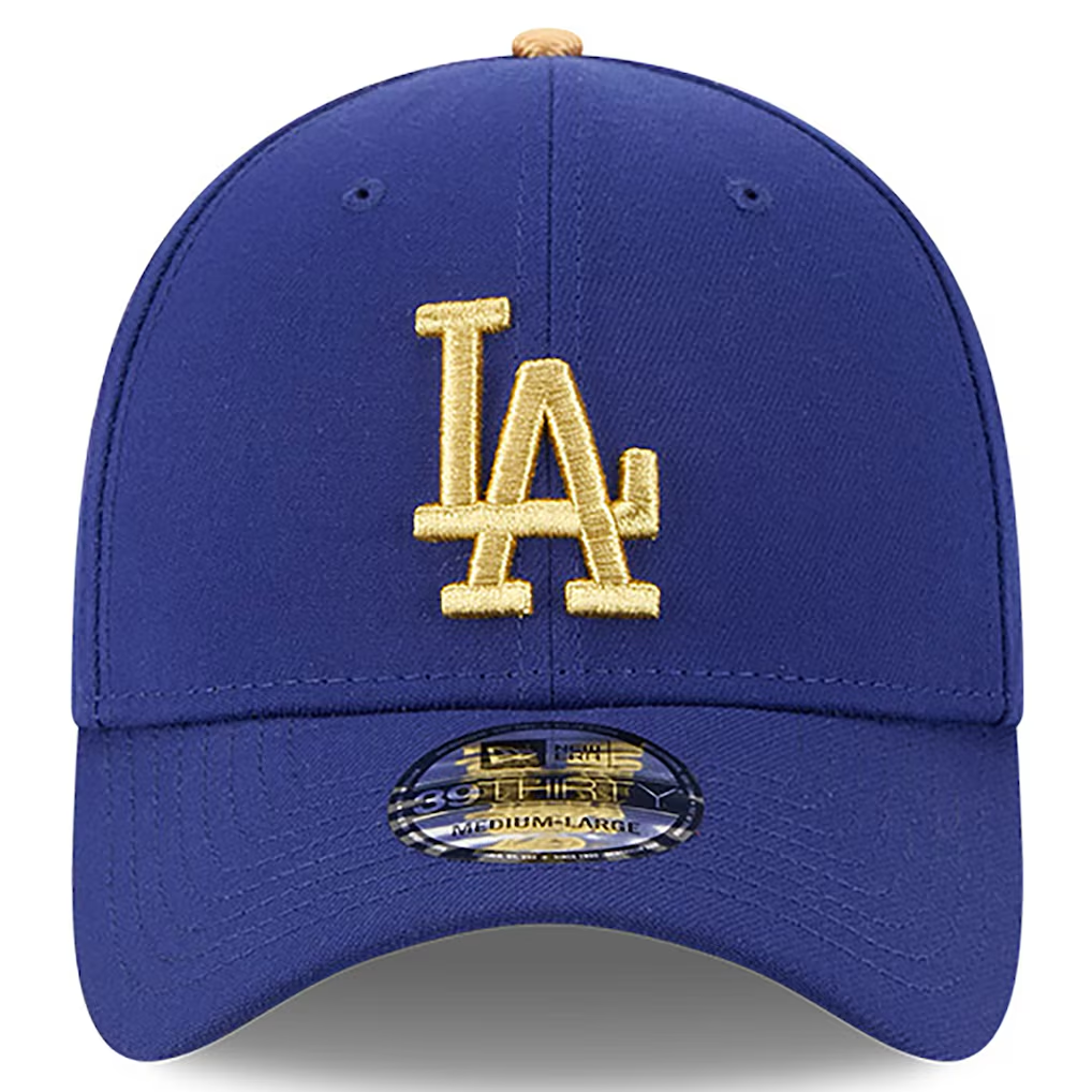 LOS ANGELES DODGERS 2025 MLB GOLD COLLECTION 39THIRTY FLEX FIT HAT - BLUE