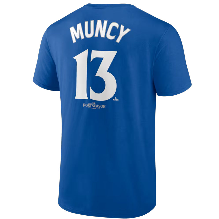 LOS ANGELES DODGERS MAX MUNCY MEN'S 2025 WORLD SERIES NAME & NUMBER T-SHIRT - BLUE
