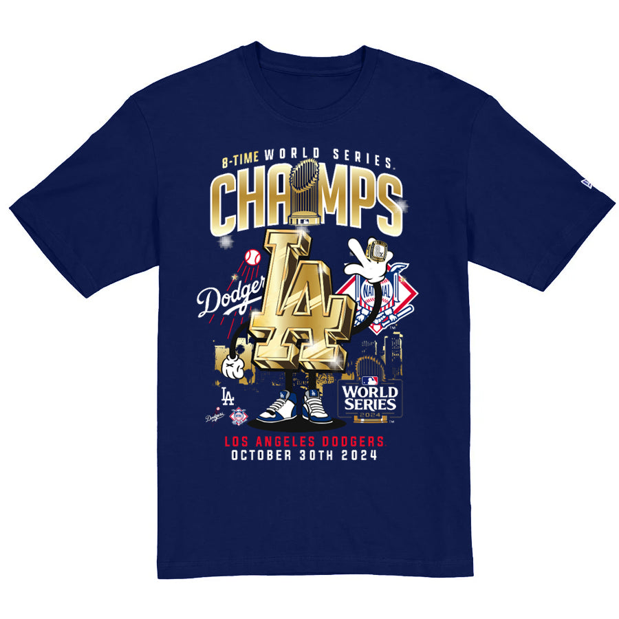LOS ANGELES DODGERS MEN'S 2024 WORLD SERIES CHAMPIONS GOLD CARTOON