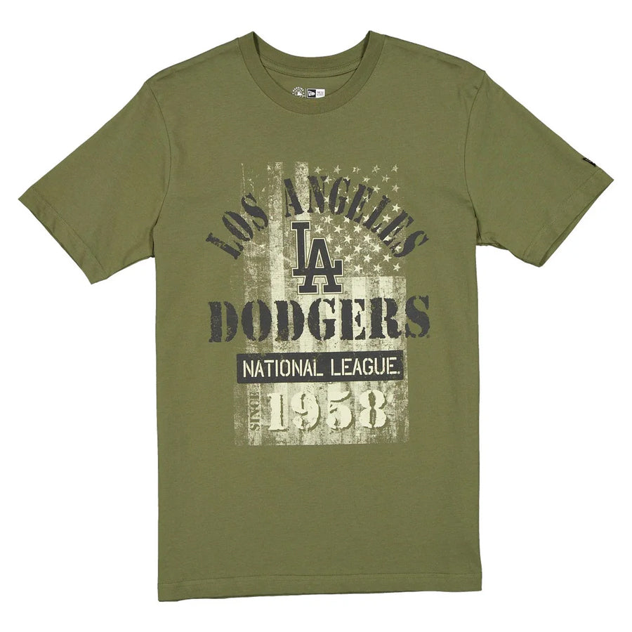 LOS ANGELES DODGERS MEN'S 2025 MLB ARMED FORCES T-SHIRT - OLIVE
