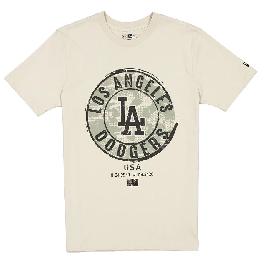 LOS ANGELES DODGERS MEN'S 2025 MLB ARMED FORCES T-SHIRT - STONE