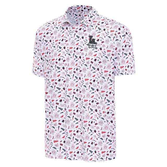 LOS ANGELES DODGERS MEN'S ANTIGUA APPAREL FINALE POLO - WHITE