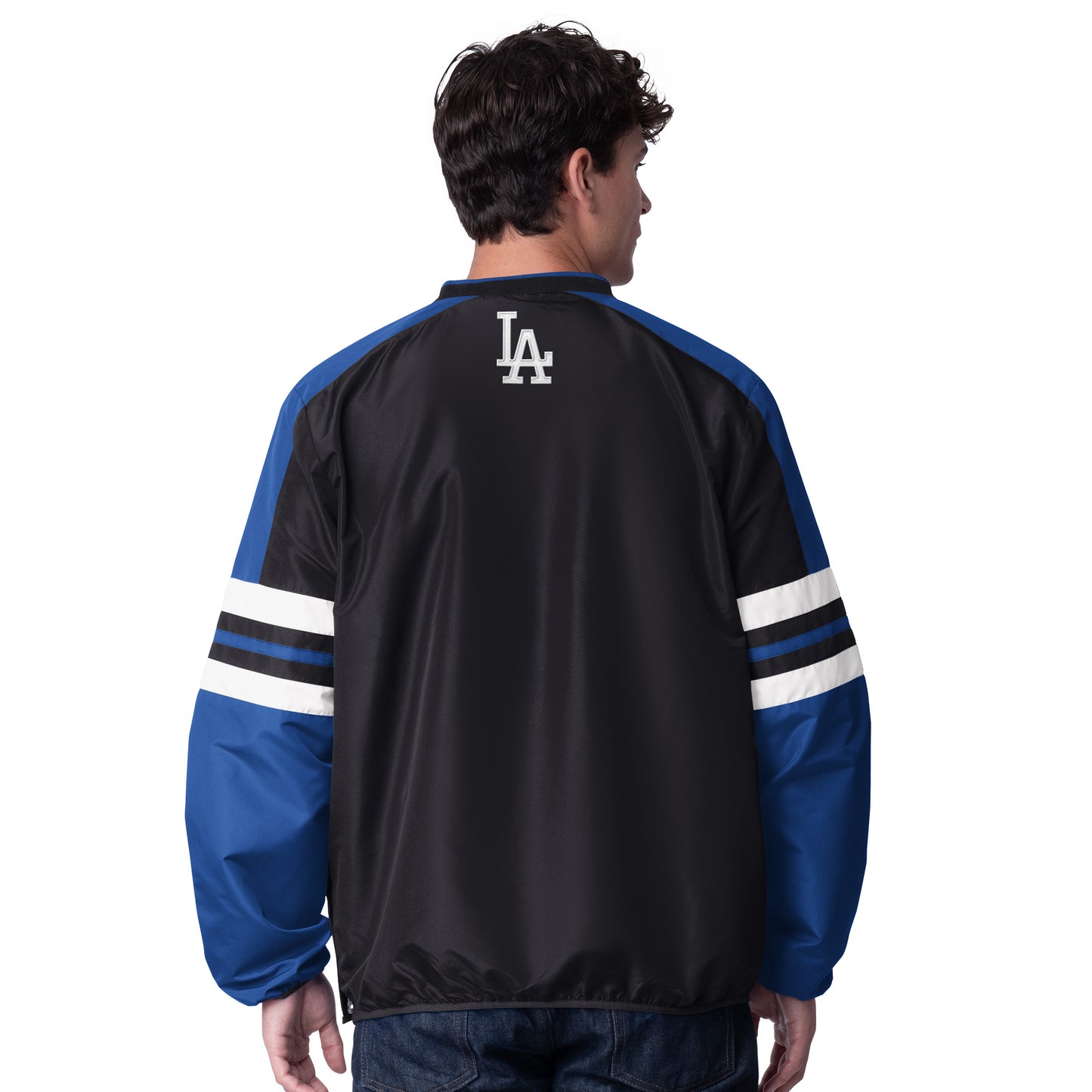 LOS ANGELES DODGERS MEN'S HIGH HEAT 1 PULLOVER JACKET - BLACK/BLUE