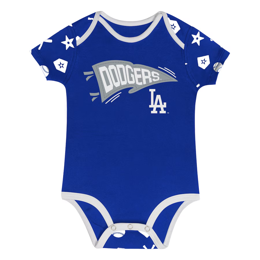 LOS ANGELES DODGERS NEWBORN ON DECK 2-PIECE BODYSUIT & DIAPER COVER SET - BLUE