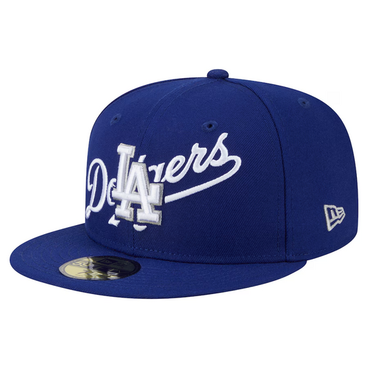 LOS ANGELES DODGERS OVERLAP 59FIFTY FITTED HAT - BLUE