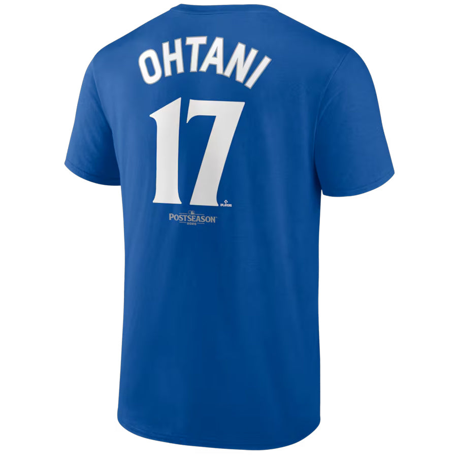 LOS ANGELES DODGERS SHOHEI OHTANI MEN'S 2025 WORLD SERIES NAME & NUMBER T-SHIRT - BLUE