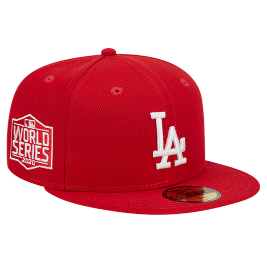 LOS ANGELES DODGERS SIDEPATCH 2020 WORLD SERIES 59FIFTY FITTED HAT -  RED/WHITE