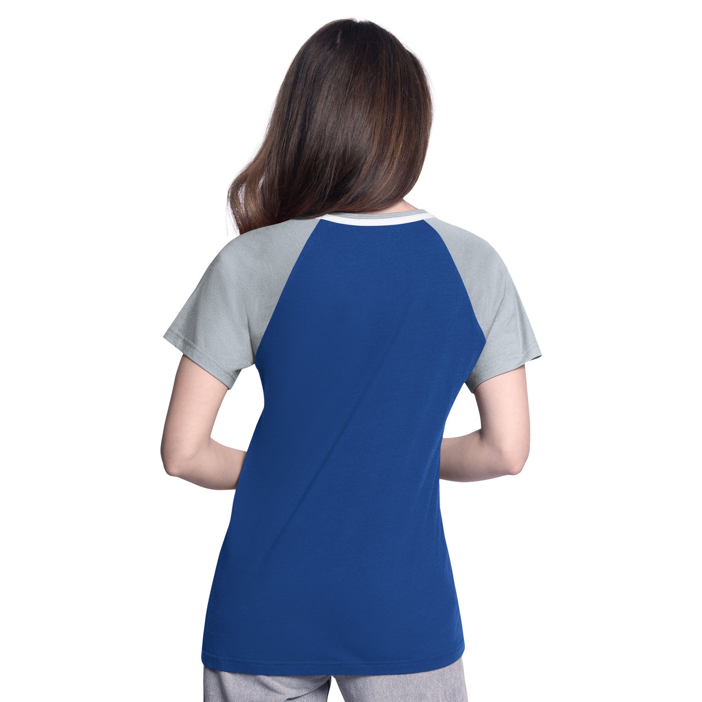 LOS ANGELES DODGERS WOMEN'S BALL PARK V-NECK T-SHIRT - BLUE