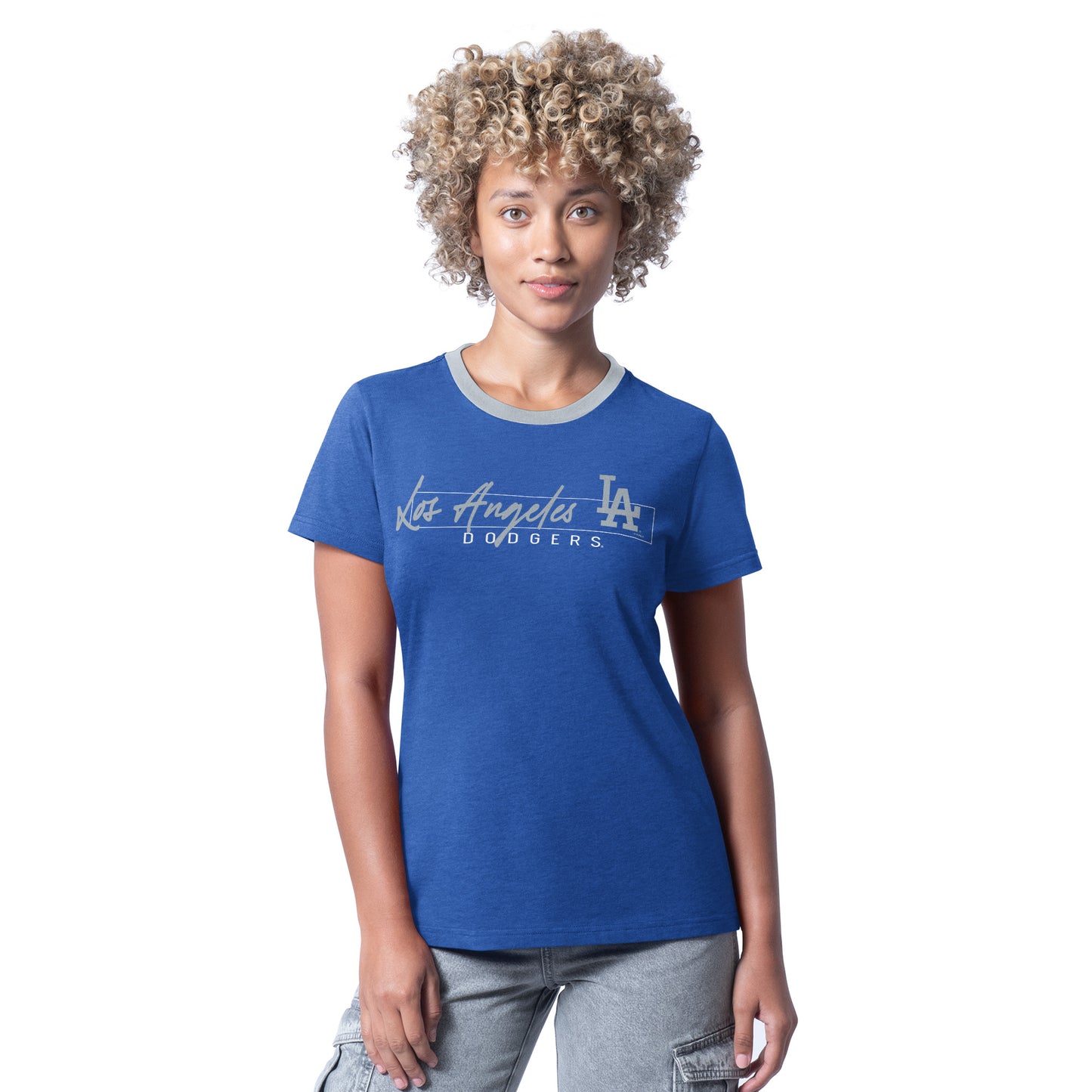 LOS ANGELES DODGERS WOMEN'S G-III 4HER BY CARL BANKS MAIN PLAY T-SHIRT - BLUE