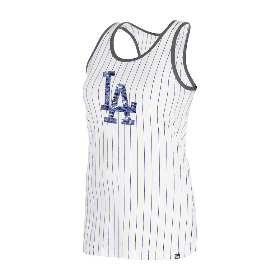 LOS ANGELES DODGERS WOMEN'S GAMEDAY SEQUIN PINSTRIPE TANK TOP - WHITE