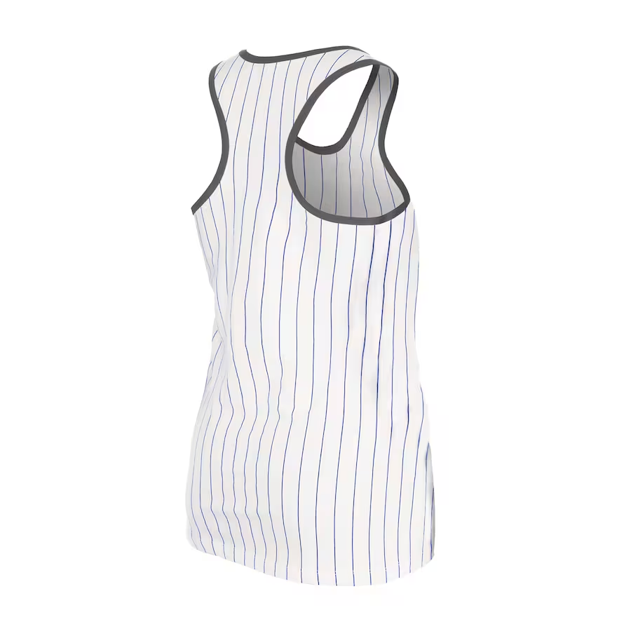 LOS ANGELES DODGERS WOMEN'S GAMEDAY SEQUIN PINSTRIPE TANK TOP - WHITE