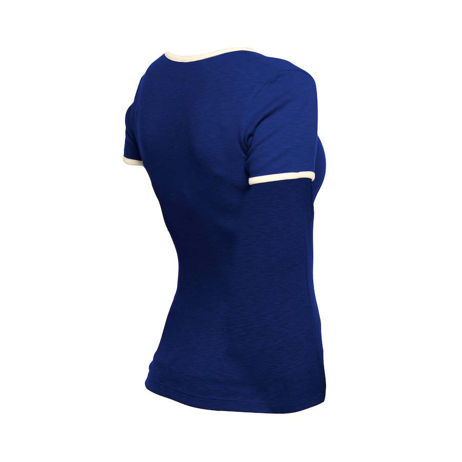 LOS ANGELES DODGERS WOMEN'S LACE TIE-NECK T-SHIRT - BLUE