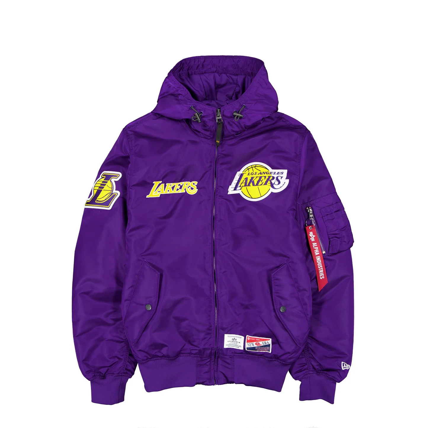 LOS ANGELES LAKERS MEN'S NEWERA X ALPHA INDUSTRIES L-2B HOODED LOS ANGELES LAKERS MEN'S NEWERA X ALPHA INDUSTRIES L-2B HOODED