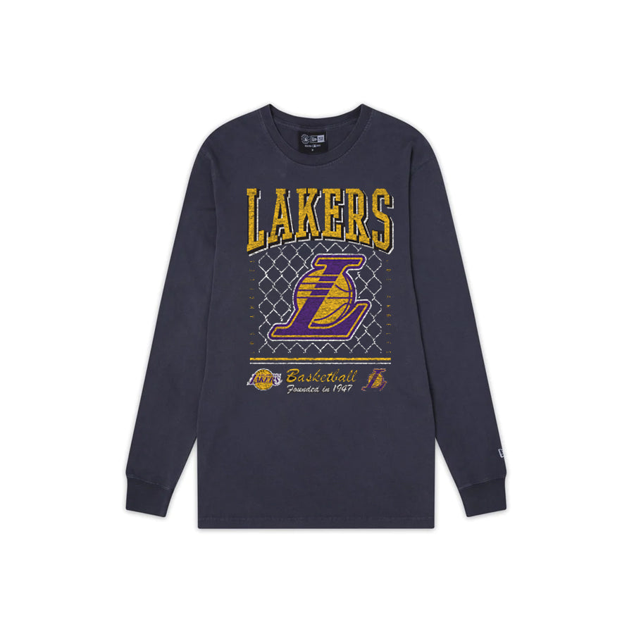 LOS ANGELES LAKERS MEN'S OLD SCHOOL SPORT LONG SLEEVE T-SHIRT