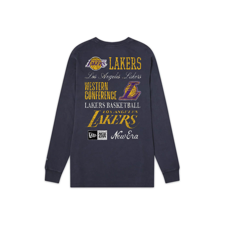 LOS ANGELES LAKERS MEN'S OLD SCHOOL SPORT LONG SLEEVE T-SHIRT