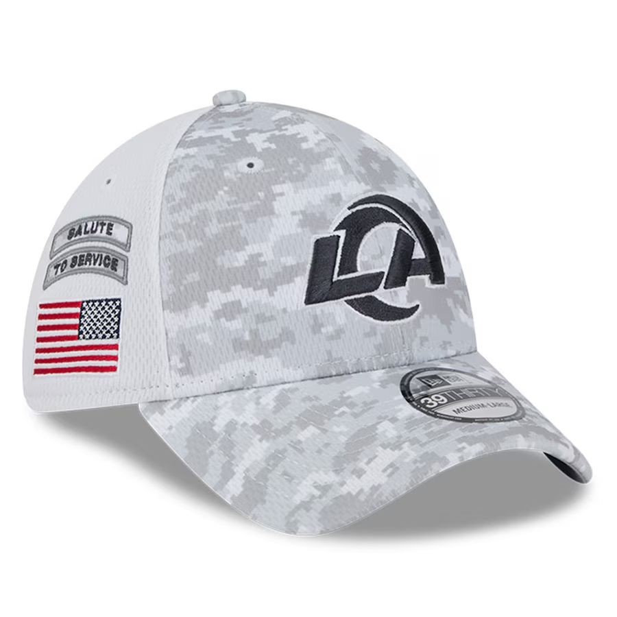 LOS ANGELES RAMS 2024 NFL SALUTE TO SERVICE 39THIRTY FLEX FIT HAT JR S SPORTS