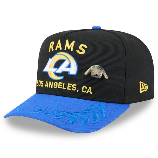 LOS ANGELES RAMS 2025 NFL DRAFT A-FRAME 59FIFTY FITTED HAT - BLACK/BLUE