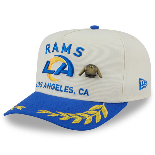 LOS ANGELES RAMS 2025 NFL DRAFT A-FRAME 59FIFTY FITTED HAT - CHROME WHITE/BLUE