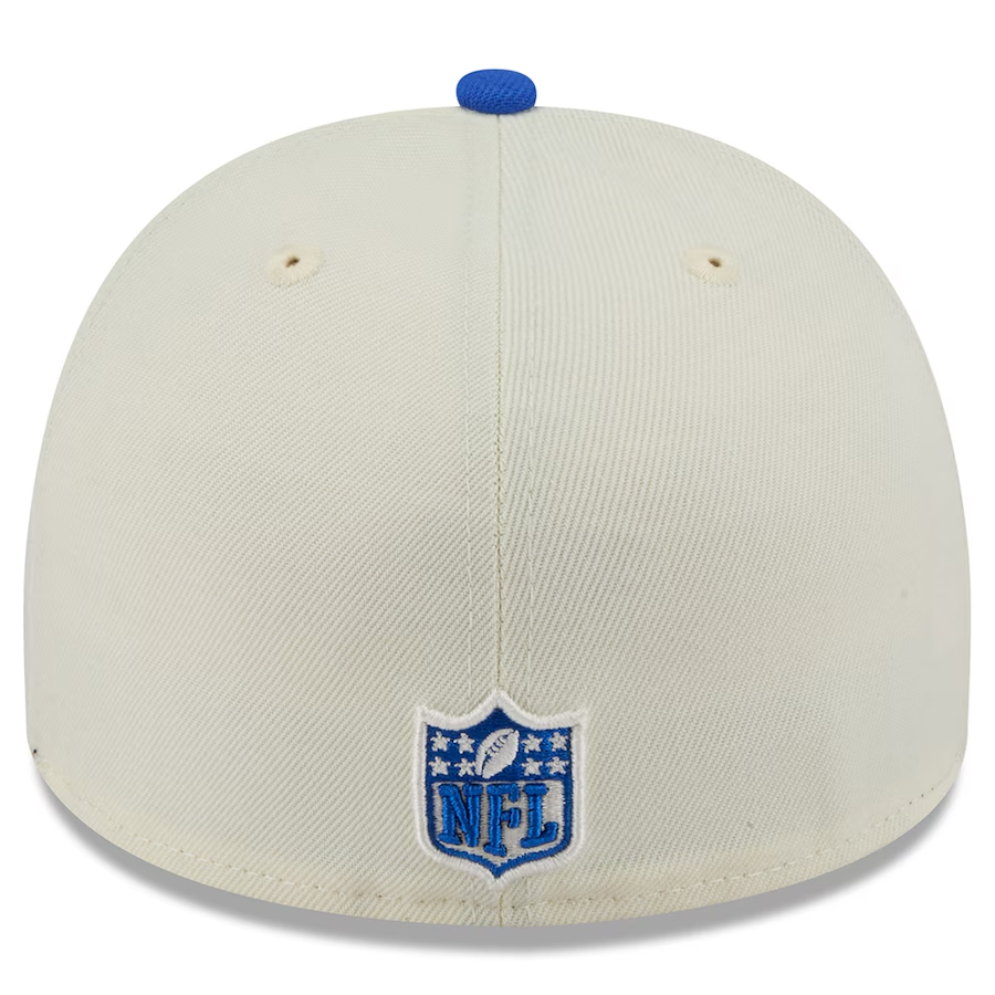 LOS ANGELES RAMS 2025 NFL DRAFT A-FRAME 59FIFTY FITTED HAT - CHROME WHITE/BLUE