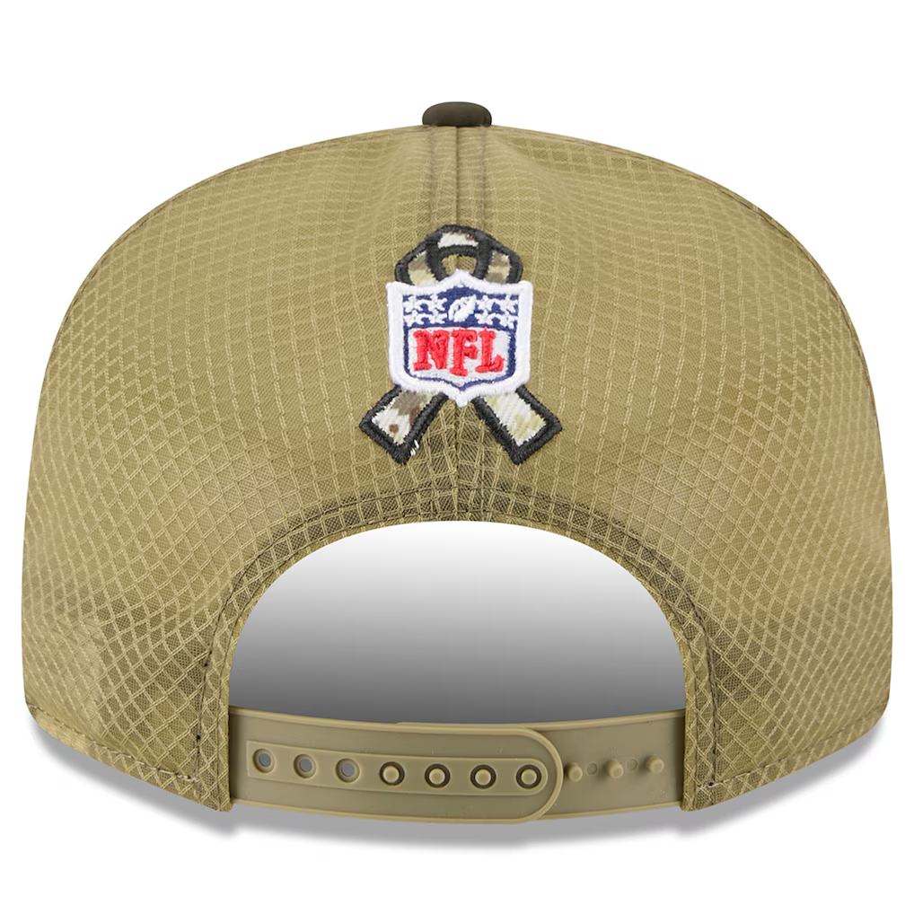 LOS ANGELES RAMS 2025 NFL SALUTE TO SERVICE SPLIT PANEL 9FIFTY SNAPBACK HAT - DARK GREEN