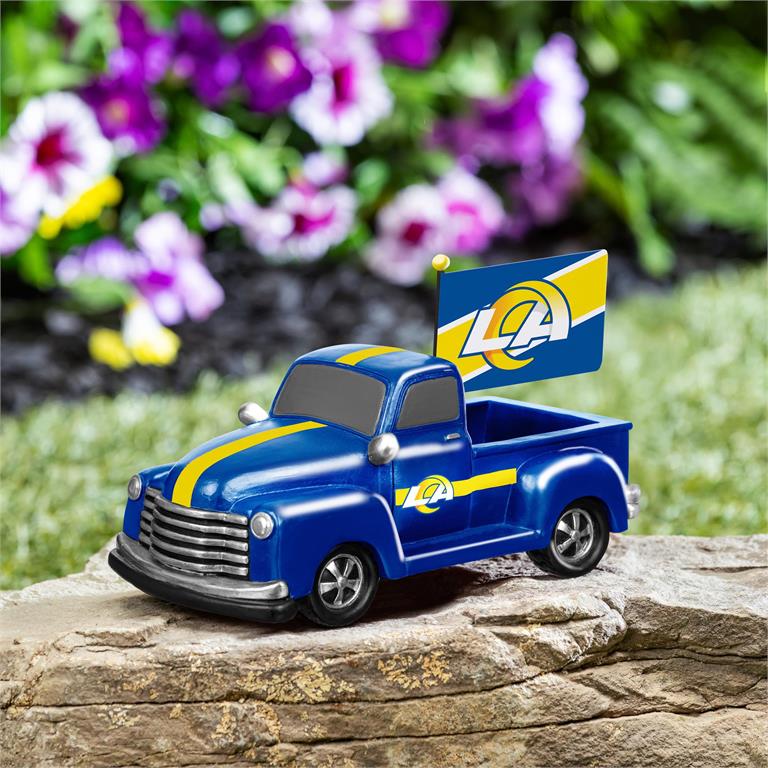 LOS ANGELES RAMS 9" RALLY TRUCK GARDEN STATUE WITH FLAG
