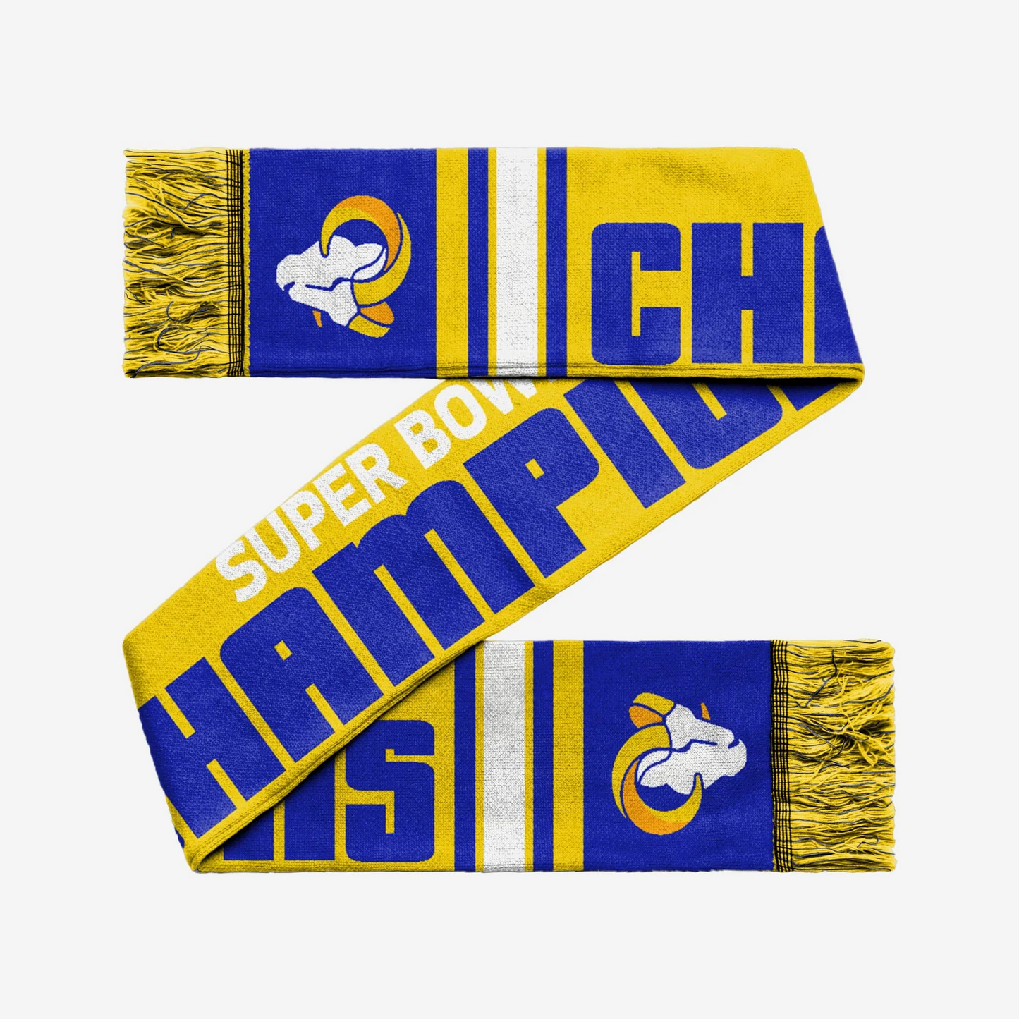 LOS ANGELES RAMS FOCO SUPER BOWL LVI CHAMPIONS ARCYLIC SCARF