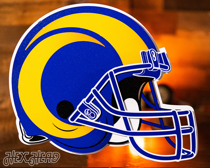 LOS ANGELES RAMS HELMET 3D VINTAGE METAL WALL ART -21.5" X 16"
