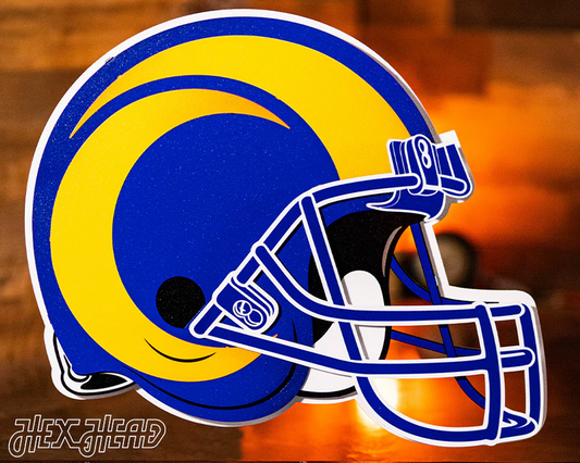 LOS ANGELES RAMS HELMET 3D VINTAGE METAL WALL ART -21.5" X 16"