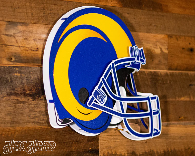 LOS ANGELES RAMS HELMET 3D VINTAGE METAL WALL ART -21.5" X 16"