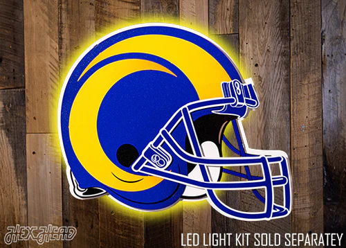 LOS ANGELES RAMS HELMET 3D VINTAGE METAL WALL ART -21.5" X 16"