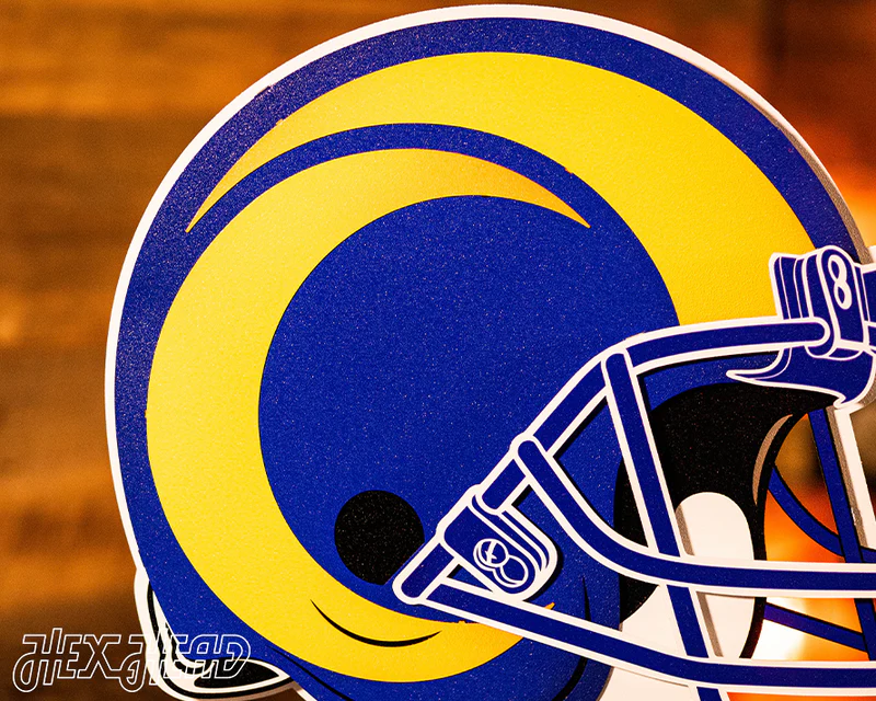 LOS ANGELES RAMS HELMET 3D VINTAGE METAL WALL ART -21.5" X 16"